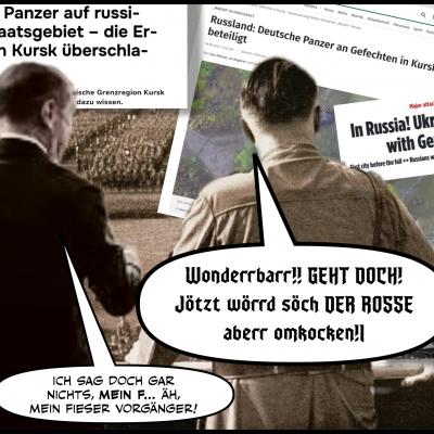 Deutsche Panzer auf russischem Staatsgebiet